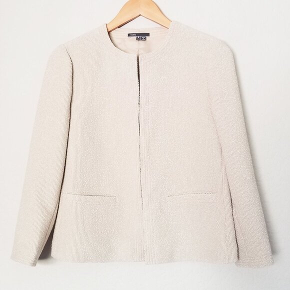 Vince Boucle Jacket Size 6 Blazer Textured 3/4 Sleeves Crop Office Preppy $365 - Picture 4 of 16